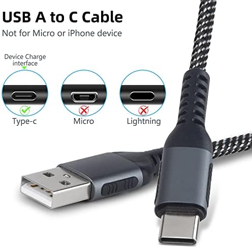 Arsiperd USB C Cable 2M 2-Pack 3A Fast Charging, Nylon Braided USB A to Type C Charger Cord Compatible with Samsung Galaxy S20 S10 S9 S8 Plus S10E, A10e A20 A50 A51 A71 Note 20 10 9 8, Moto, Huawei