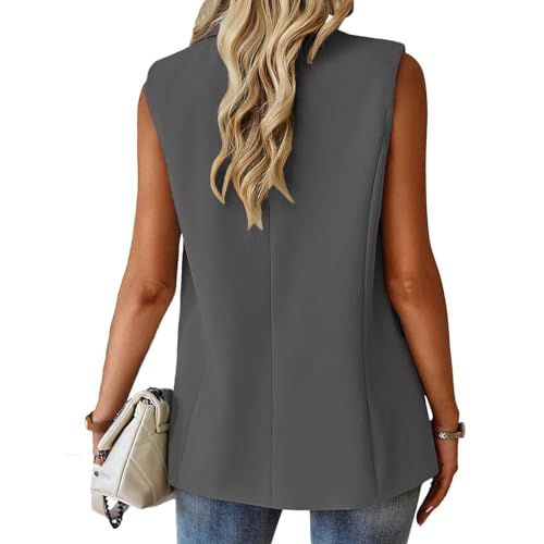 Womens Sleeveless Blazer Vest Summer Lightweight Vest Tops Dressy Business Casual Work Office Blazers Jacket Waistcoat3