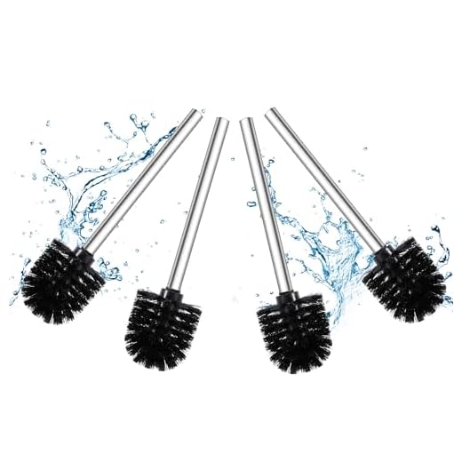 WC Bürsten Schwarz Ø 6,5cm,Toilettenbürste 4er Set mit Edelstahlgriff,Klobürste Schwarz für das Badezimmer,Praktisches Toilettenbürstenset für eine gründliche WC-Reinigung,Edelstahl-WC-Bürsten
