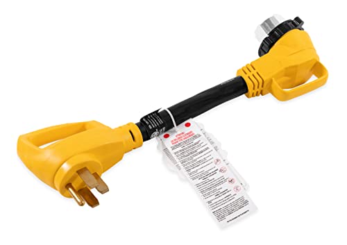 Camco 55562 45,7 cm 50 AMP Standard Male/50 AMP 90 Degree Locking Female PowerGrip Adapter – Bild 7