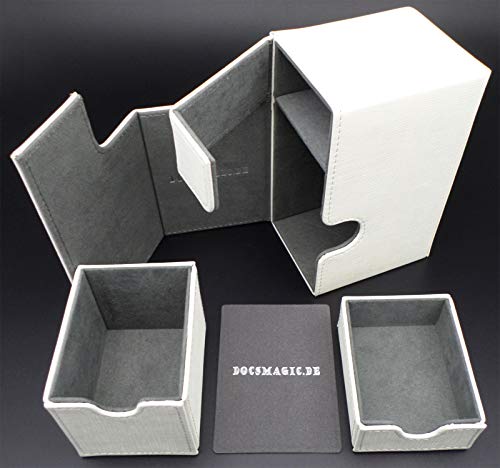 docsmagic.de Premium Magnetic Tray Box (100) White + Deck Divider - MTG - PKM - YGO, Big (100) - Image 4