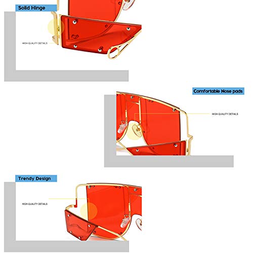 Image of COTIA /Fashion Square Sunglasses Women New Oversized Mirror Men Shades Glasses Luxury Brand Metal Rivet Fashion Female Eyewear