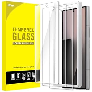 JETech Front Screen Protector for Samsung Galaxy Z Fold 7 2025, Tempered Glass Film with Easy Installation Tool, Case-Friendly, HD Clear, 3-Pack
