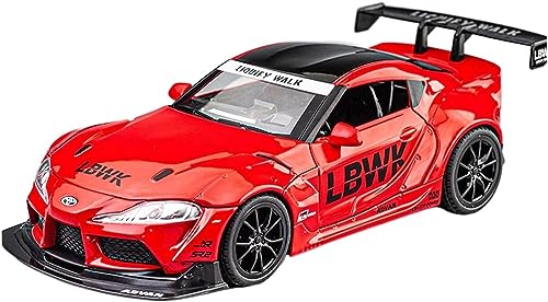 Image of 1:22 Toyota Supra GR LBWK Racing Car Toy Alloy Diecast Vehicle Model With Sound and Light for Children (Red)