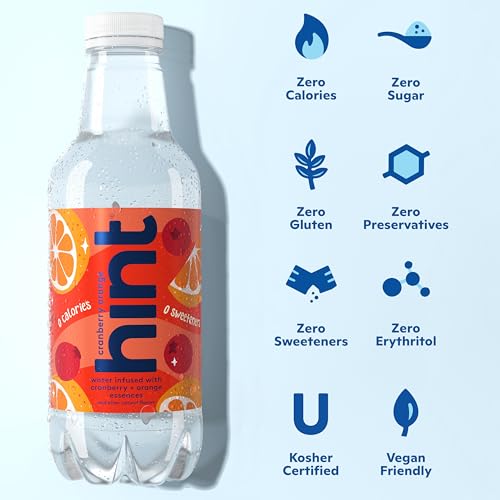 Image of Hint Fruit-Infused Bottled Water, Cranberry Orange- Sugar Free Flavored Water with Zero Calories, Naturally Flavored, and No Artificial Sweeteners - 16 Fl Oz (Pack of 12)