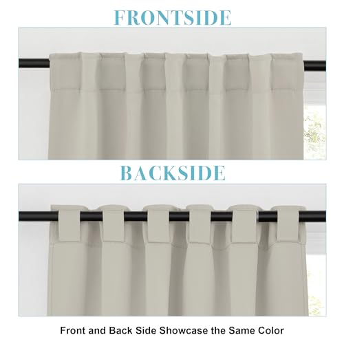 Image of RYB HOME Small Window Curtains Blackout, Privacy Thermal Insulating Drapes for Bedroom Bathroom Basement Cafe Classroom Window Decor, W 34 x L 45 inches, Black, 2 Panels