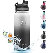 Amazon | MIEMIE 水筒 保温ボトル ブラック 1L 真空断熱構造 保温保冷