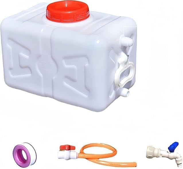 Water tank，campervan water tank，Food Grade Water Storage Tank，With faucet Large capacity water container，Purpose For Home,Hiking and camping, Outdoor Portable Camping Wate (White, 15L)