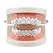 Psivika Open Face Grills 6 Teeth Grillz Top and Bottom Set Hip Hop for Your Teeth (Silver)
