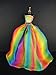 BUYS BY BELLA Stunning Rainbow Inspired Barbie Sized Doll Gown Made to Fit the Barbie Bar...