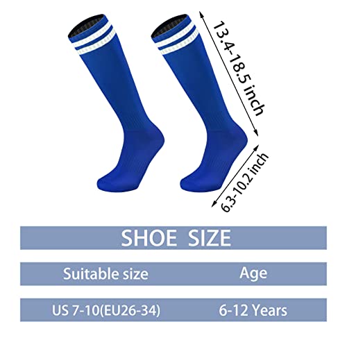 Ultrafun 6 Pairs Kids Youth Soccer Socks Solid Striped Knee High Tube Football Sports Socks For Boys Girls 6-12 Years Old (6Pairs-Multicolor) #TOP1