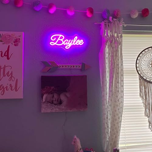 Image of Custom Neon Signs, Remote Control Neon Lights Signs for Wall Decor Personalized Neon Light for Halloween, Merry Christmas, Thanksgiving Day, Large Neon Sign for Birthday Party Bar Game