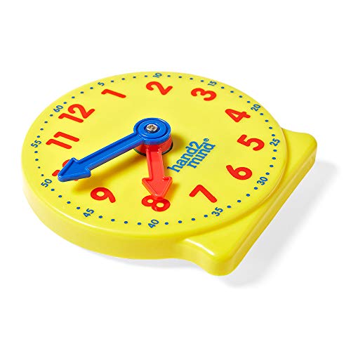 Image of hand2mind Mini Geared Clock, Telling Time Teaching Clock, Analog Learning Clock for Kids, Learning to Tell Time, Math Teaching Classroom Supplies (Set of 1) (Pack of 2)