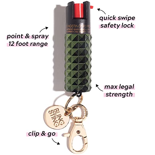 Blingsting Pepper Spray Maximum Oc Strength Self Defense Spray For Women, 12 Ft Spray Range & Uv Dye #TOP2