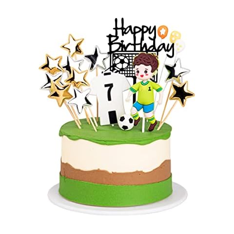 Football Cake Toppers for Boys Football Player Cake Decorations Birthday Cake Decorating Sports Themed Cake Decorations for men 16 Pieces Cover