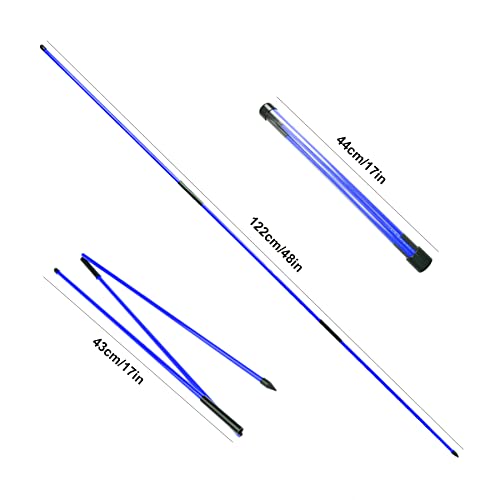 Eshan Golf Alignment Sticks 2 Pack Swing Training Aid Equipment Collapsible Trainer Practice Rods Posture Corrector In Handy Storage Tube Case For Men Women Golfer Swinging (Blue) #TOP1