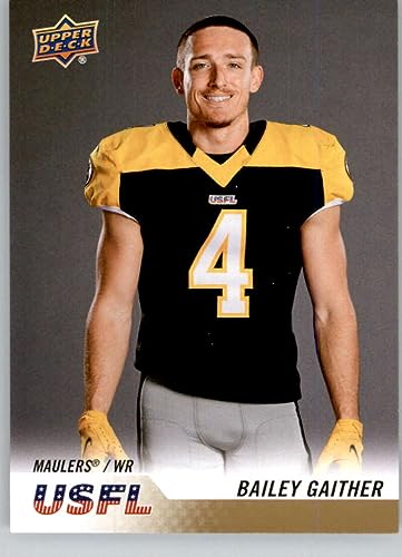 2023 Upper Deck USFL Gold #17 Bailey Gaither Pittsburgh Maulers Official United States Football League Trading Card in Raw (NM or Better) Condition