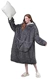 iyoimono Hoodie Decke für DamenHerren Flanell Fleece Oversized Weich Pullover Sweatshirt Kuscheldecke Flauschige Sherpa TV-Decke mit Ärmeln Übergroße Kapuzen Pullover Tragbar Ganzkörperdecke