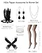 1920s Great Gatsby Dresses Costume Accessories for Women Set, Roaring 20s Flapper Dresses Accessories for Women with Shawl Headband Necklace Black