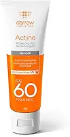 Darrow Actine Protetor Solar Dermatológico FPS 60 com Ação Antioxidante e alta proteção UVA/UVB, Controla Oleosidade e com Toque Seco, 40g