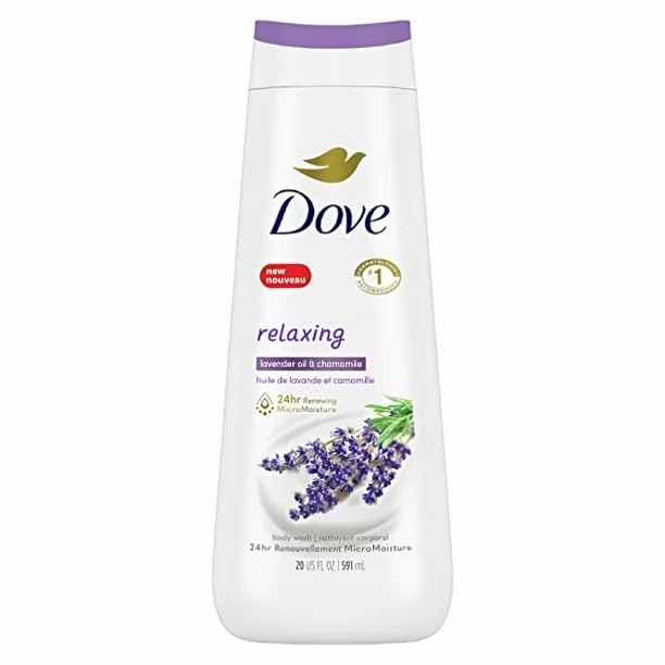 Image of Dove Body Wash Relaxing Lavender Oil & Chamomile for 24hr Lotion-Soft Skin Moisturizing Skin Cleanser with No Sulfates No Parabens 591ml
