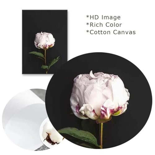 Affiche d'impression de fleur abstraite pivoine 50x70cm avec cadre