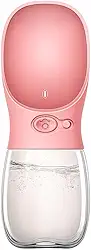 Bebedouro Portátil para Cães e Gatos 2 em 1 Garrafa de Água com Comedouro Anti Vazamento 500ml Ideal para Passeios e Viagens (Rosa, 500 ML)
