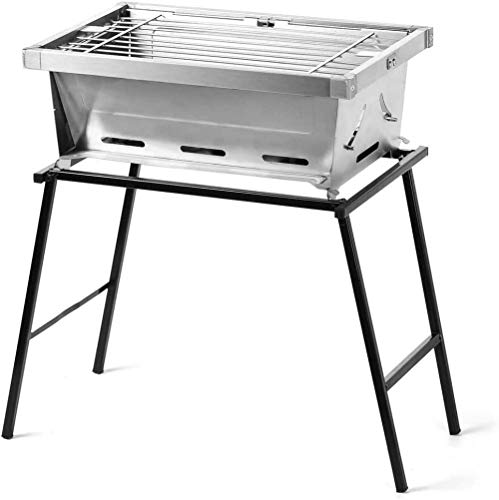 Faltbarer Grill Holzkohlegrill, Tragbarer Holzkohlegrill Schreibtisch Tischplatte Außen Innen Edelstahl Raucher BBQ Für Picknick Gartenterrasse