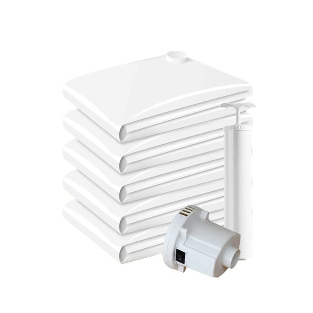 Sac sous Vide épaissi Sac de Rangement de vêtements avec Valve Sac de Rangement de Compression Pliant Sac de Joint de Voyage (Pompe à air électrique 130x100cm*5pcs)