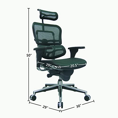 Image of Ergohuman Eurotech Seating High Back Mesh Managers Chair, Green