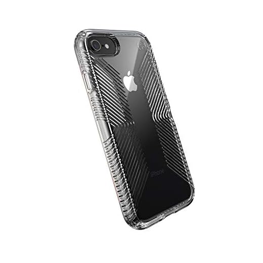 Speck Products Presidio Perfect-Clear with Grip Case, Compatible with iPhone SE (2020)/iPhone 8/iPhone 7, Clear/Clear (136216-5085)
