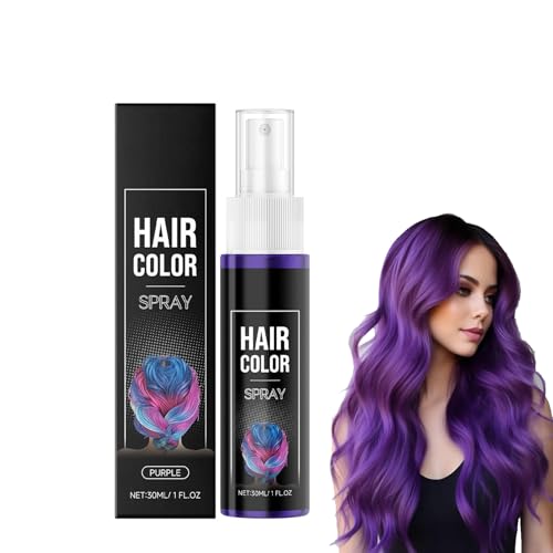 Lila Temporäres Haarspray | Waschbare Haarfarbe in Spray | Verrückte Lila Haarfarbe Schonende Halloween-Festival-Party Hair Color | Schnell trocknend & Sofortige Farbe & Waschbar 30ml