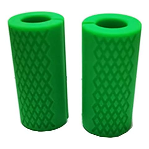 qibylift Pull Up Bar Thick Bar Adapter, Weight Grip Bar Fit for Standard Barbell - Dumbbell Handle Grips, Silicone Rubber Barbell Grips for Weight Lifting Cable Attachments & Fitness Training (Green) Cover