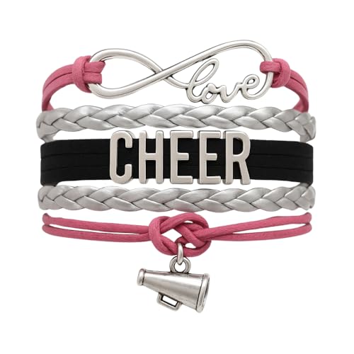 Infinity Collection - Cheerleading Bracelet - Pink - Adjustable, Premium Quality Accessories,Giftable Jewelry for Cheerleaders Coaches
