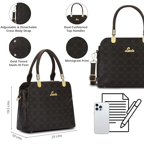Image of Lavie Women's Neeza 3C Satchel Bag for Women | Satchel Handbag for Work | Ladies purse | Stylish Shoulder Bag | Gift for Women