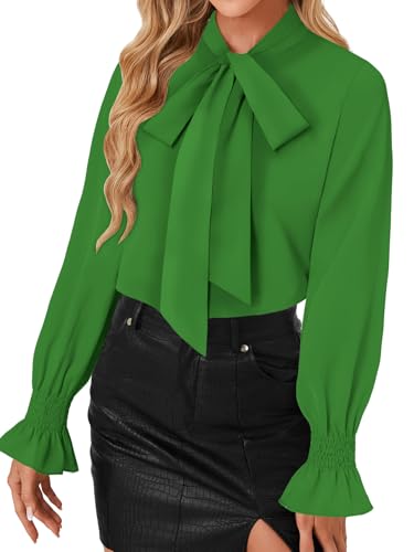 Image of LYANER Women's Bow Tie Neck Business Work Blouse