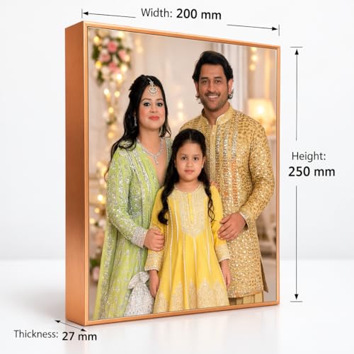 Image of Rangoli Personalized Photo Frame Size- 200mm x 250mm x 27mm | Custom Picture Frame with Your Photo | Premium Tabletop Frame for Home Decor, Gifts for Birthday, Anniversary & Special Occasions.. D-3