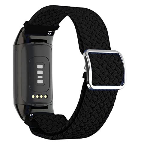 Keecuty Nylon Bracelet Compatible avec Fitbit Charge 5, Bracelet en nylon Souple Réglable Sport Strap Pour Fitbit Charge 5, Remplacement Respirant Bracelet Pour Fitbit Charge 5 pour Femmes Hommes Cover