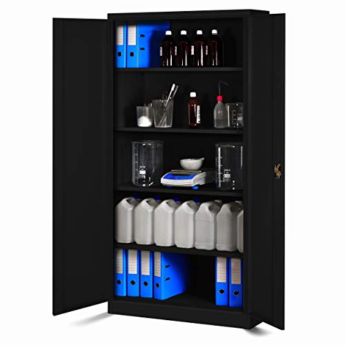 Jan Nowak Aktenschrank C001H Büroschrank Metallschrank Stahlschrank Werkzeugschrank Stahlblech Pulverbeschichtet Flügeltürschrank Abschließbar 195 cm x 90 cm x 40 cm (schwarz/schwarz) Jan Nowak Aktenschrank C001H Büroschrank Metallschrank Stahlschrank Werkzeugschrank Stahlblech Pulverbeschichtet Flügeltürschrank Abschließbar 195 cm x 90 cm x 40 cm (schwarz/schwarz)