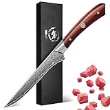 Picture of Dream Reach Boning Knife for Meat Cutting 5.2 inch Japanese VG10 Steel Core Deboning Knife for Butchering-Razor Sharp Damascus Fillet Knives for Kitchen Outdoor (Rose Series)