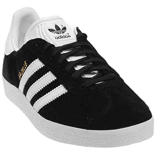 adidas Originals Women's Gazelle W Shoe, Black/White/Metallic Gold, 9.5 Medium US