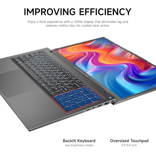 Image of Machcreator 17.3 inch Laptop, FHD 120Hz, Intel Processor, 16GB DDR5 RAM, 512GB SSD, Backlit KB, Large Touchpad, Numeric Keypad, HDMI, Webcam, Camera Shutter Switch, Wi-Fi, Windows 11 Home, Modern Grey
