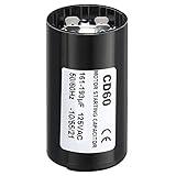PATIKIL Condensatore Avvio Motore 161-193uF/Mfd 125V 50/60Hz CD60 Condensatore Marcia Condensatore Avviamento Motore per Avviamento Motore Elettrico