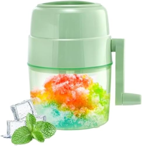 PRITZKER Manual Ice Shaver Machine Snow Cone Machine Shaved Ice Maker Machine for Home Double Stainless Steel Blade Ice Crusher Ice Shaver Hand Crank Slushy Maker Machine Ice Crusher