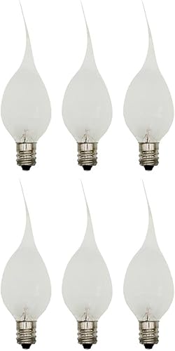 Creative Hobbies Paquete de 6 bombillas incandescentes de silicona sumergidas para velas, 7 vatios, estilo campestre de vida más larga, bombillas de