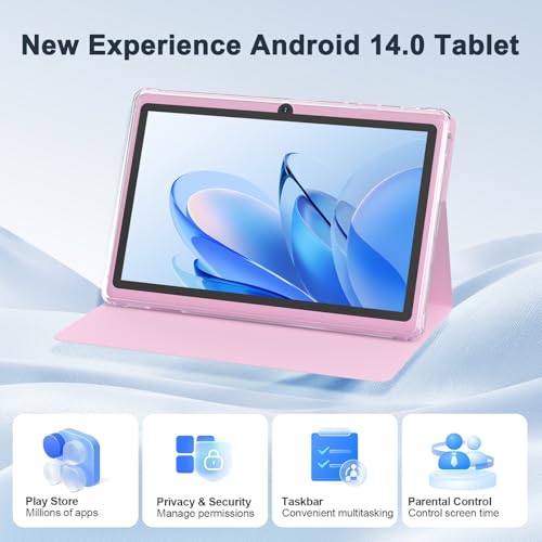 Android 14.0 Tablet 7", RAM 8GB(3+5Expand)+32GB ROM Tablets, Dual Camera, 1024 x 600 IPS Display Screen, 1TB Expand, Tablet with Case (Pink) - Image 3