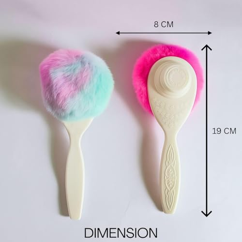 Image of Makeup Powder Puff with Handle, Velvet, Soft Sponge, for Loose and Liquid Powder, Gentle Touch, for Baby and Adults, Pack of 1