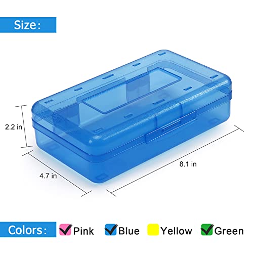 Image of Tamaki 1 Pack Plastic Pencil Box Large Capacity, Blue, Green, Pink