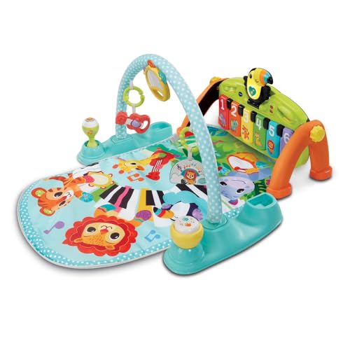 VTech - Tapis Tap Tap Piano Évolutif 5 en 1 - Tapis d'Éveil avec Arche d'Éveil, Piano Bébé Lumineux et Hochets - Jeu Musical et Évolutif - Motricité...