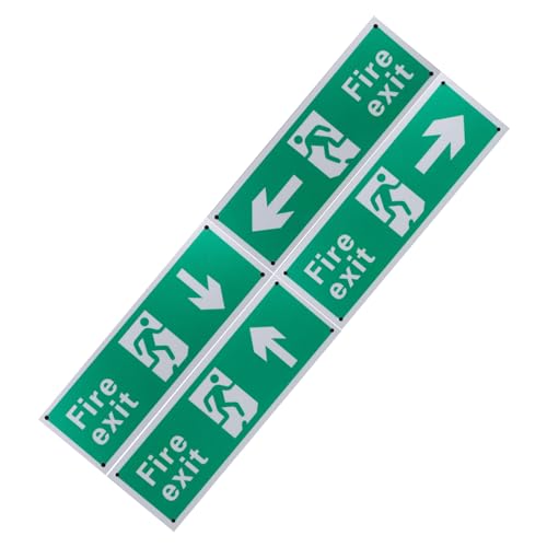 Panneaux de sécurité de sortie de secours autocollants directionnels 4 pièces